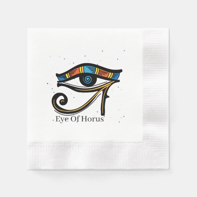 Eye Of Horus on papyrus, Egyptian hieroglyphs  Napkins (Front)