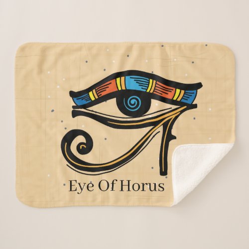 Eye Of Horus on papyrus Egyptian hieroglyphs   Sherpa Blanket