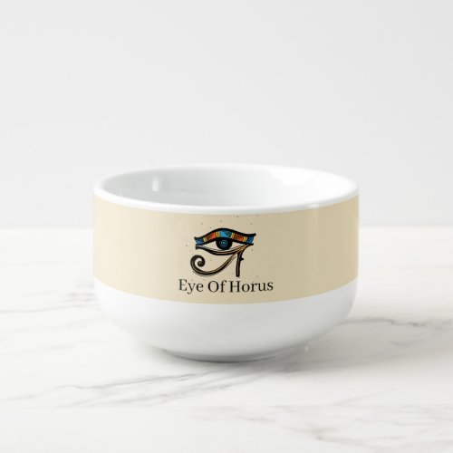 Eye Of Horus on papyrus Egyptian hieroglyphs Soup Mug