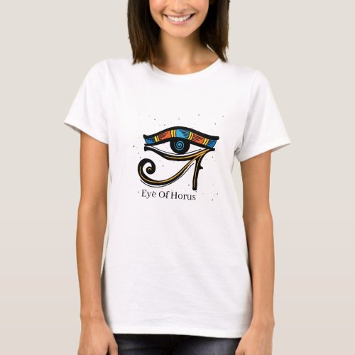 Eye Of Horus on papyrus Egyptian hieroglyphs   T_Shirt