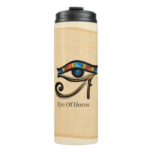 Eye Of Horus on papyrus Egyptian hieroglyphs  Thermal Tumbler