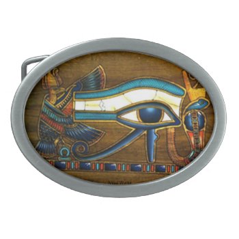 Eye Of Horus Oval Belt Buckle by angelworks at Zazzle