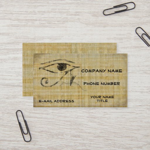 Customizable Eye of Horus - Papyrus Business Card Templates