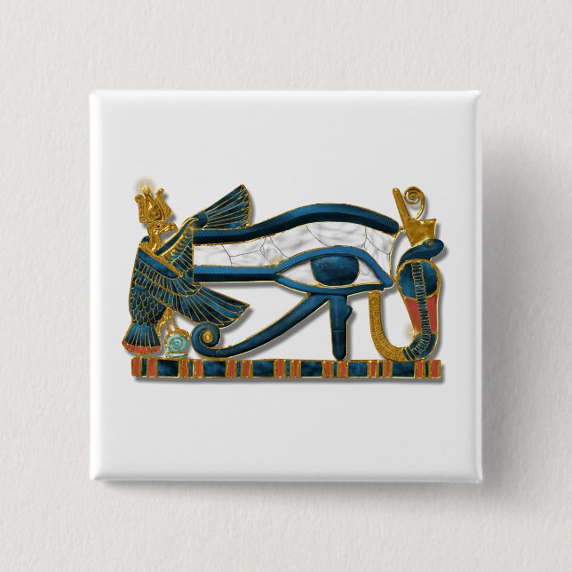 Eye of Horus Pectoral Pinback Button (Front)