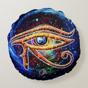 Eye Of Horus Round Pillow