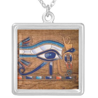 eye of horus silver plated necklace