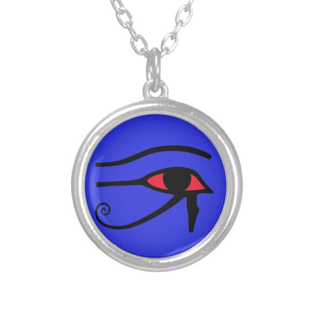 Eye of Horus  Silver Plated Necklace (Front)