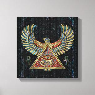 Eye of Horus - Wadjet Gemstone and Gold Canvas Print