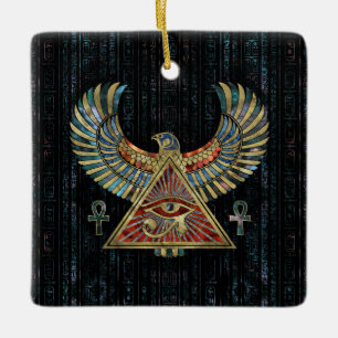 Eye of Horus - Wadjet  Gemstone and Gold Ceramic Ornament