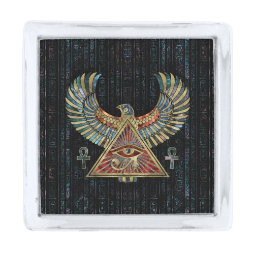 Eye of Horus _ Wadjet  Gemstone and Gold Silver Finish Lapel Pin