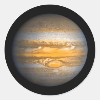 Eye Of Jupiter Planet From Outer Space Classic Round Sticker by Totes_Adorbs at Zazzle