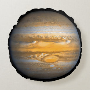 Eye of Jupiter Planet Globe Round Pillow