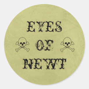 Eye Of Newt Label Halloween Candy Bar Signs