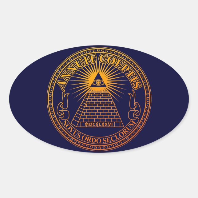 Eye of Providence 3 Oval Sticker (Front)
