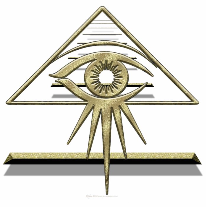 Eye of Providence Goldtone Photo Sculpture