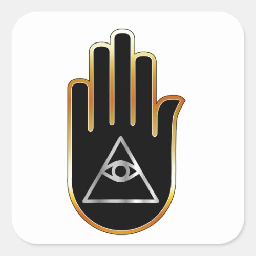 Eye of Providence in hand_ religious symbol Square Sticker