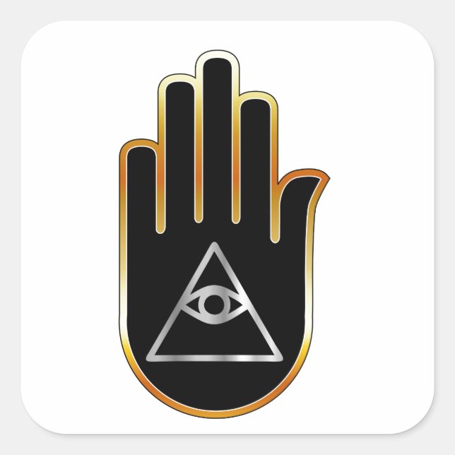 Eye of Providence in hand- religious symbol Square Sticker (Front)