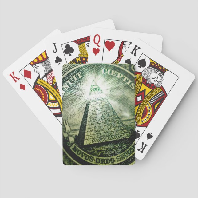 "Eye of Providence" Money Pyramid Poker Cards (Back)