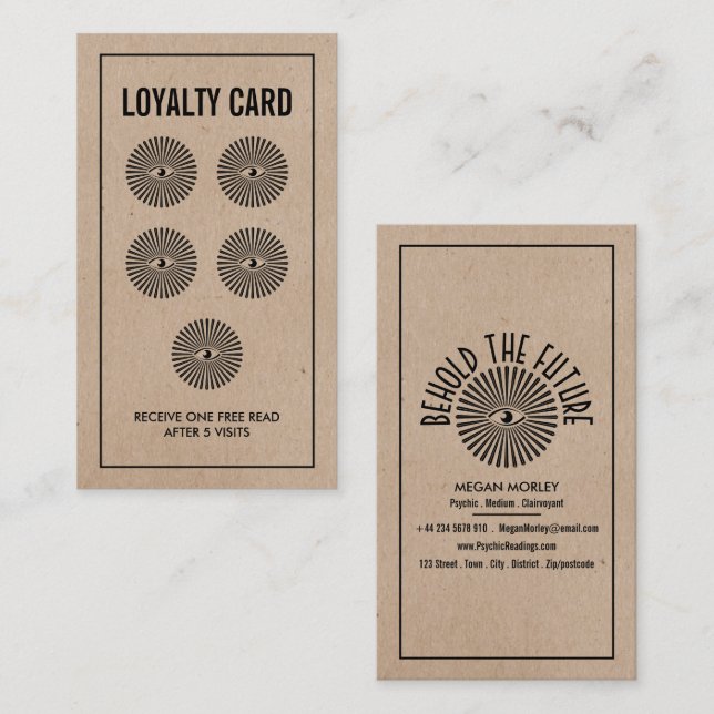 Eye of Providence, Psychic Reading Loyalty Business Card (Front/Back)