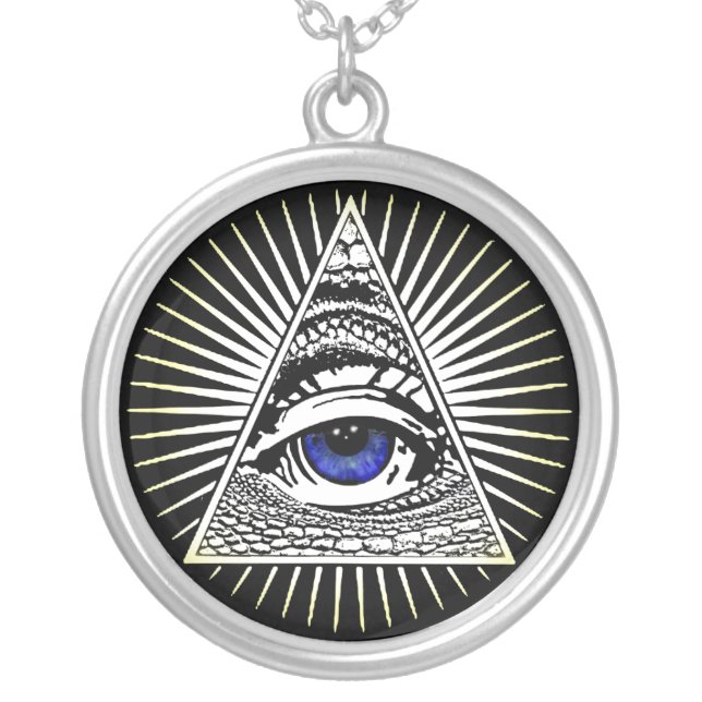 Eye of Providence Silver Plated Necklace (Front)