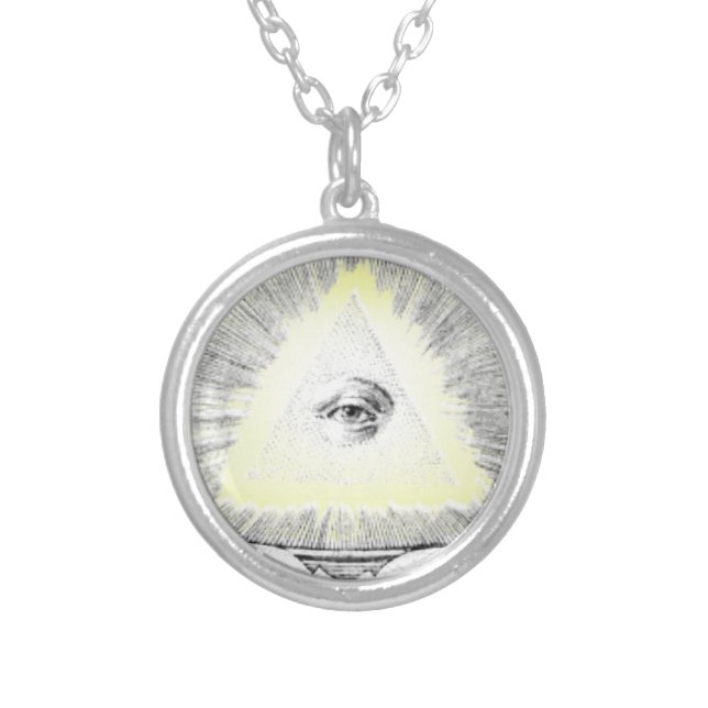 Eye of Providence Silver Plated Necklace (Front)