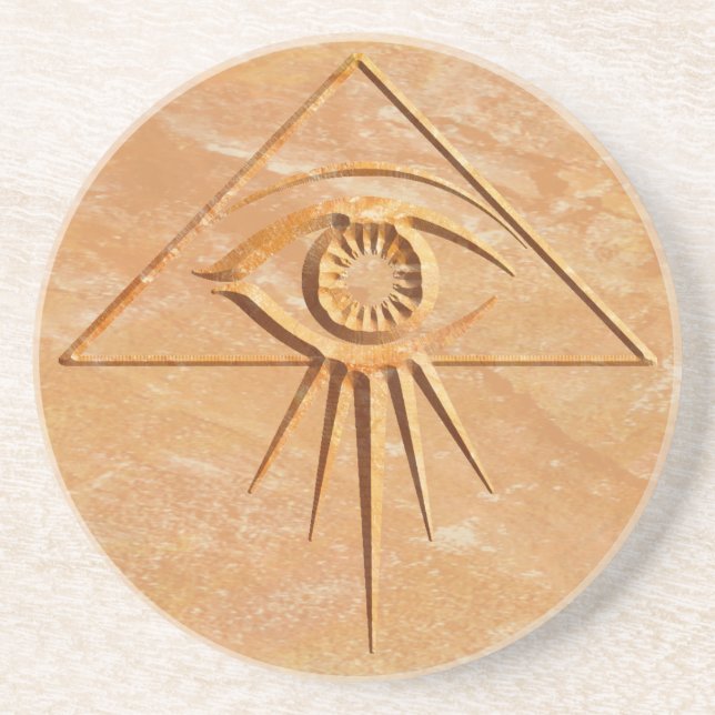 Eye of Providence Stone Drink Coaster (Front)