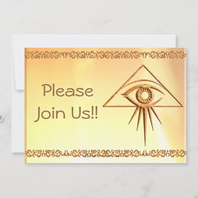 Eye of Providence Stone Invitation (Front)