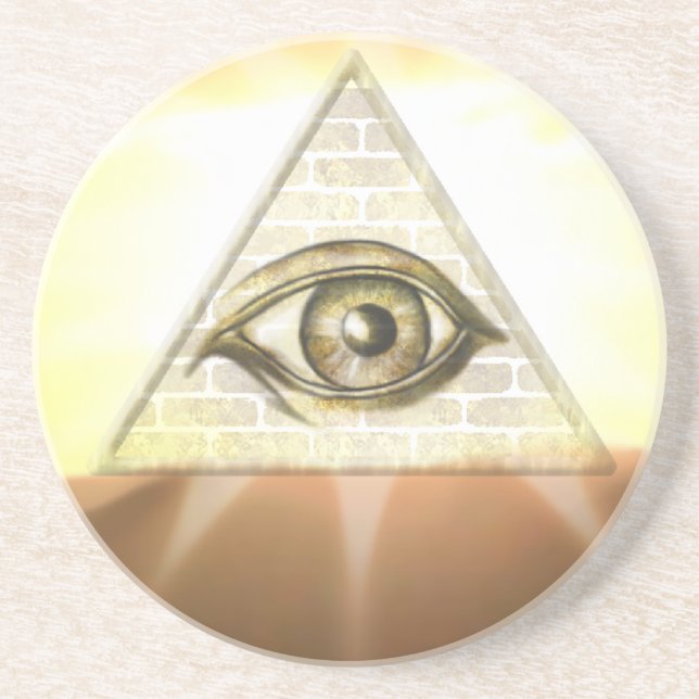 Eye of Providence Sunburst Drink Coaster (Front)