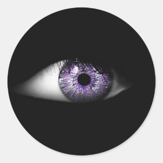 Eye of Purple Cute Cool Eyeball Design Classic Round Sticker
