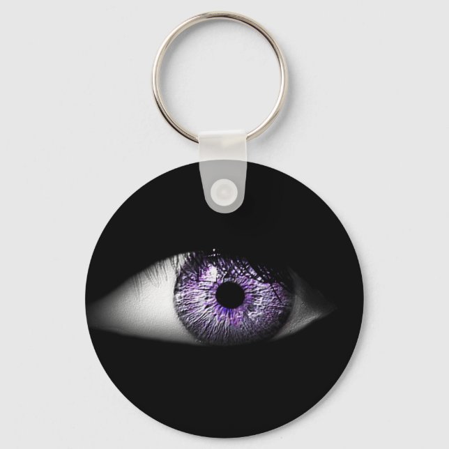 Eye of Purple Cute Cool Eyeball Design Keychain (Front)