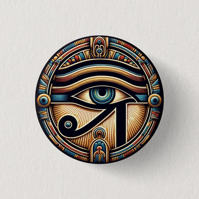 Eye of Ra – Ancient Symbol of Power Button (Front)