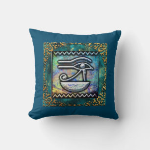 Eye of Ra Egyptian Old Art Throw Pillow