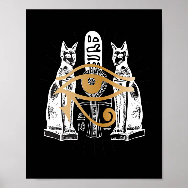 Eye of Ra Re Egyptian Hieroglyphics Egypt Pyramid Poster | Zazzle