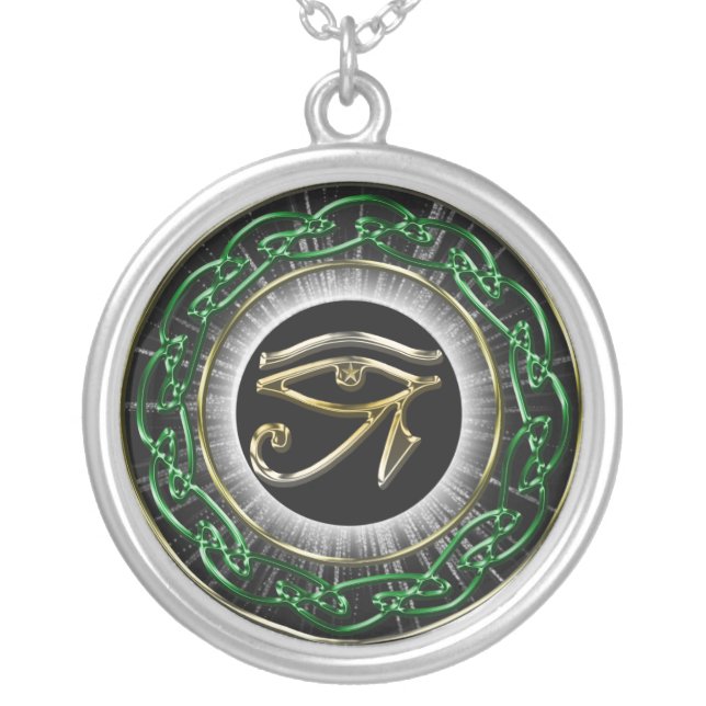 Eye Of Ra Silver Plated Necklace (Front)