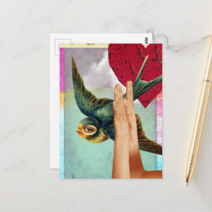 Eye of the Beholder, Abstract Digital Collage Postcard