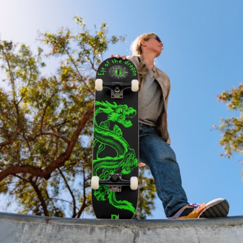 Eye of the Dragon Green and Black Dd Brand Skateboard