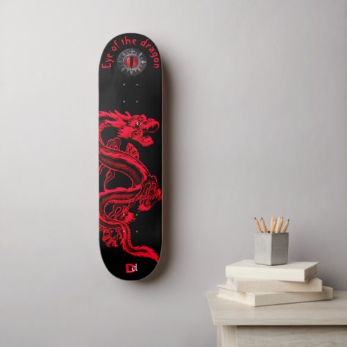 Eye of the Dragon Red and Black Dd Brand   Skateboard