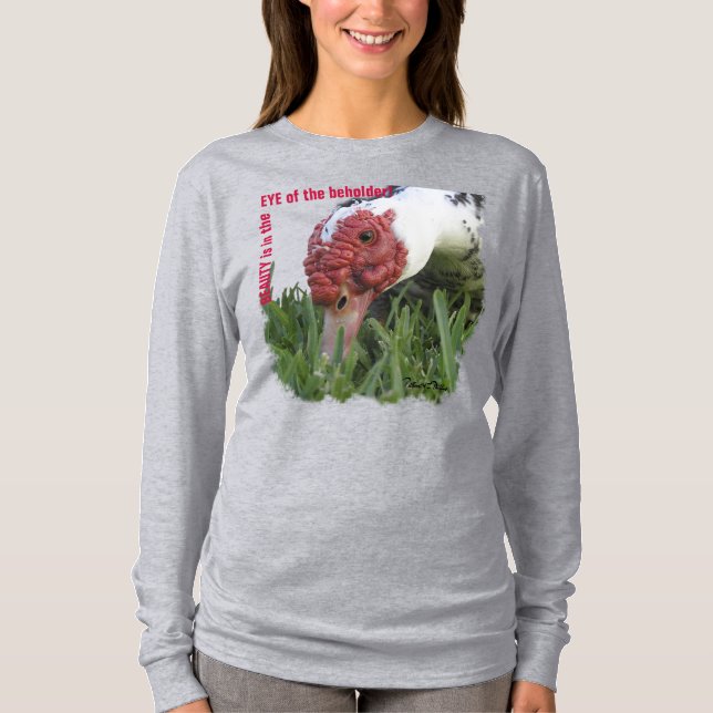 Eye of the Duck Close-Up Photograph Custom T-Shirt (Front)