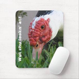 Eye of the Duck Close-Up Photograph Mouse Pad