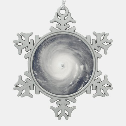 Eye of the Hurricane Snowflake Pewter Christmas Ornament