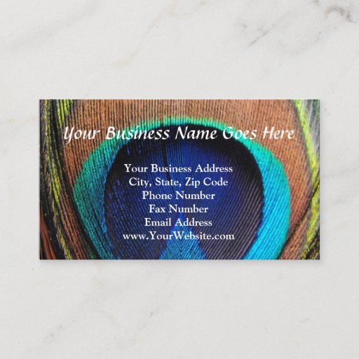 Customizable Eye of the Peacock Feather Close-Up Business Cards