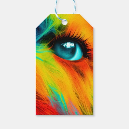 Eye of the Pupa close up of a colorful dogs eye Gift Tags