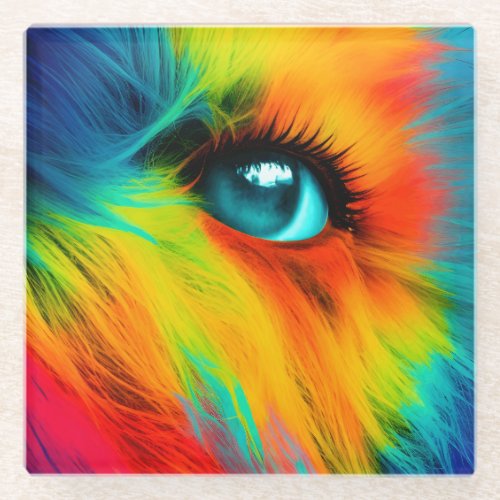Eye of the Pupa close up of a colorful dogs eye Glass Coaster