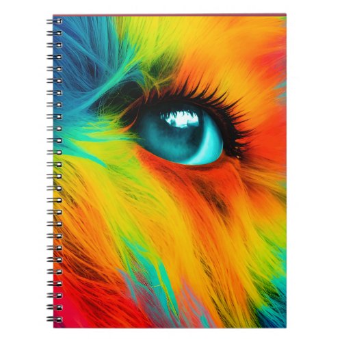 Eye of the Pupa close up of a colorful dogs eye Notebook