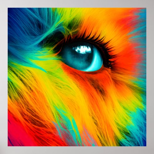 Eye of the Pupa close up of a colorful dogs eye Poster