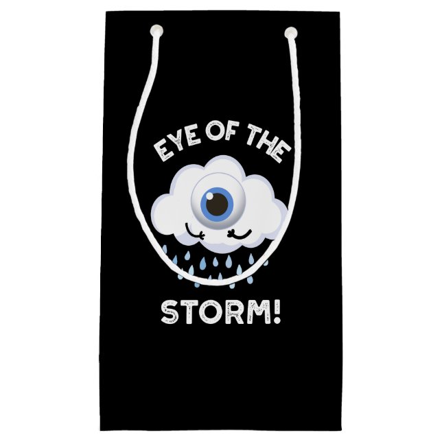 Eye Of The Storm Funny Weather Pun Dark BG Small Gift Bag (Front)