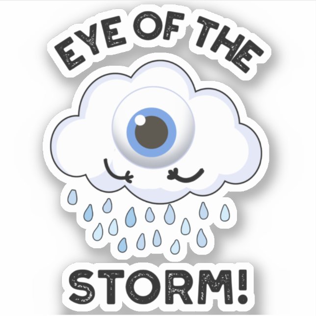 Eye Of The Storm Funny Weather Pun  Sticker (Front)