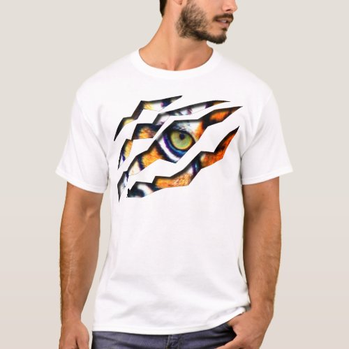 Eye of the Tiger Tear Through T_Shirt