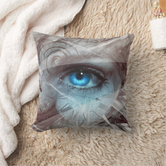 Eye of time throw pillow
