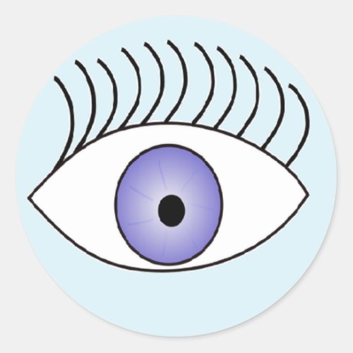 Eye on blue classic round sticker